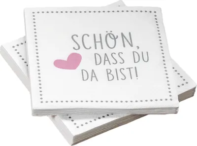 Produktbild von Servietten Schön, dass du da bist - grau-rosa (20 Stück)