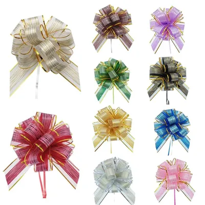Zugschleifen, 10 Stück, 15 cm, Organza, für Geschenke & Dekoration