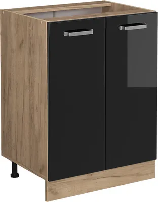 Produktbild von Küchenunterschrank Vicco R-Line Schwarz Hochglanz 60 cm ohne Arbeitsplatte, Model 41094