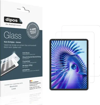 Produktbild von 2x Schutzfolie für Blackview Link8 - Anti-Shock 9H Folie dipos Glass Kunststoffglas