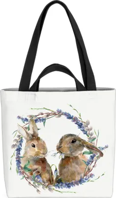 Produktbild von VOID Osterhasen Blumenkranz Hase Tasche 33x33x14cm,15l Einkaufs-Beutel Shopper Einkaufs-Tasche Bag