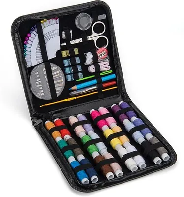 Imagen del producto de Kit de costura completo, caja de costura portátil para uso doméstico