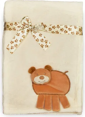 Produktbild von superweiche Babydecke besonders kuschelig 100x75cm, Modell:beige - Bär 4 Beine