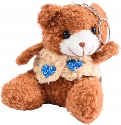 Image de Ours en peluche avec cœur porte-clés - Pendentif en peluche Cadeau d'amour pour la Saint-Valentin