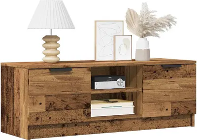Immagine prodotto di Maison Exclusive - Mobile TV effetto legno antico 102x35x36,5 cm Materiale ligneo