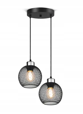 Obrázek produktu pro LUXOLAR - Závěsné svítidlo se sítí 2 plameny, závěsná lampa loft černá kovová E27 60 W - stropní svítidlo do obývacího pokoje, kuchyně - loft design