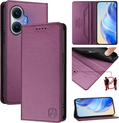 Produktbild von Lederhülle für Xiaomi Redmi Turbo 4 Pro Hülle Flip Brieftasche Kartenfächern Ständer Schutzhülle Lila