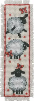 Produktbild von Permin Kreuzstich Stickpackung "Lesezeichen Schaf", Zählmuster, 7x22cm, 05-2101