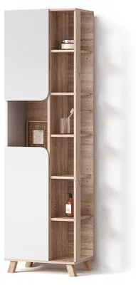 Image de Armoire de salle de bain Livinity Marano Sonoma/Blanc 50x175cm avec 2 portes, Model 62522