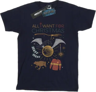 Produktbild von Harry Potter - "All I Want For" T-Shirt für Damen BI27130 (3XL) (Marineblau)