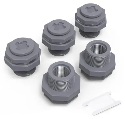 5er-Set PVC 1" Tankdurchführung mit Dichtung für Wassertanks