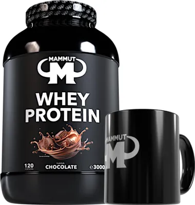 Produktbild von Mammut Nutrition - Whey Protein 3000 g Dose - 120 Portionen Eiweiß + GRATIS Keramik Tasse, Geschmack: Chocolate