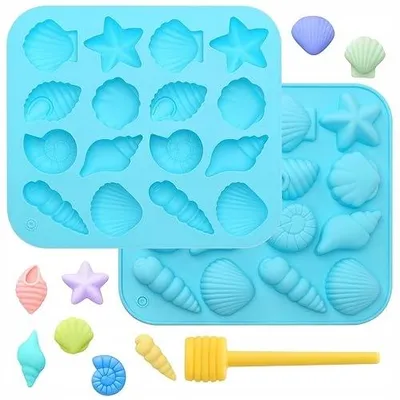 Produktbild von Silikon-Backformen-Set Muschelform für Schokolade 2 Stück