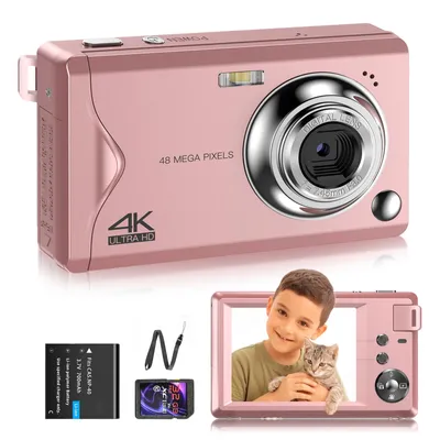 Produktbild von Digitalkamera, 48MP 1080P FHD Fotokamera mit 3,0 Zoll Bildschirm,16X Digitalzoom Tragbar Kompaktkamera mit 32GB TF-Karte