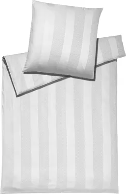 Produktbild von elegante Mako-Satin-Bettwäsche-Garnitur Metropolis Farbe weiß Größe 200x200+2x40x80cm