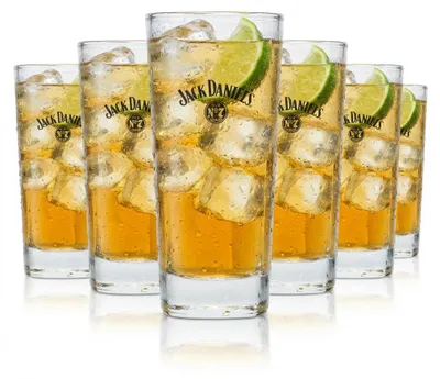 Produktbild von 6er Set Jack Daniels Glas 0,35l – Old No. 7 Longdrinkglas Klassiker geeicht
