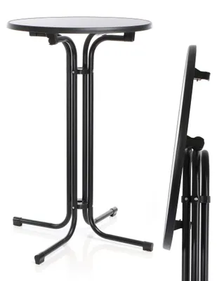 Klappbarer Stehtisch rund Ø80 cm, Höhe 110 cm, schwarz