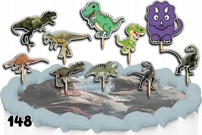 Produktbild von Kuchendekorationsset - DINOSAURS DINO 10tlg.