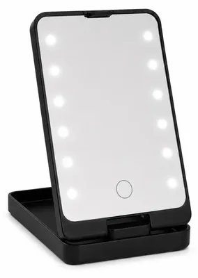 Obrázok produktu pre Verk 27634 Kosmetické zrcátko s LED osvětlením, skládací, USB, černé