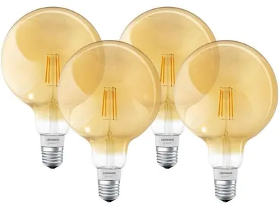 Produktbild von 4 x Ledvance LED Filament Smart+ G120 Globe 6W = 52W E27 Gold gelüstert 680lm warmweiß 2400K Dimmbar App Google Alexa Apple HomeKit