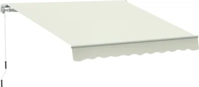 Image de Outsunny Store banne manuel ršŠtractable 295 x 245 cm store exterieur terrasse avec manivelle, angle ršŠglable 45¡ã-85¡ã, aluminium et polyester 280 g/m?, auvent de terrasse, balcon, cour, crššme
