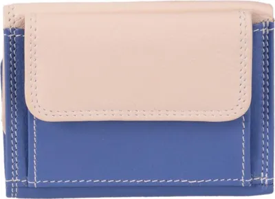 Produktbild von Minibörse LEMONDO, hellblau-beige-mandarine, echt Leder