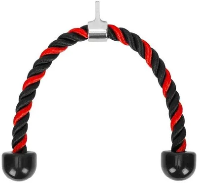 Zdjęcie produktu dla Lina Nylon Tricep - Mocownica - Uchwyt antyskidowy - Czerwony, Niebieski, Czarny - Akcesoria fitness - Lina Tricep dla optymalnego treningu - 90 cm