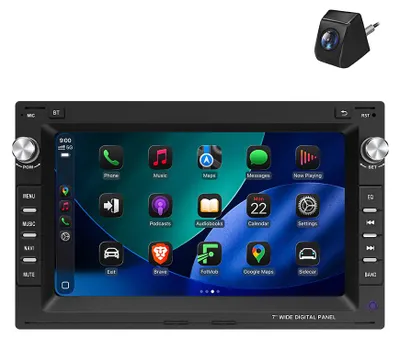 Produktbild von Mit Rückfahrkamera Autoradio 7 Zoll 64GB für VW Golf 4 Polo 9N 9N3 Passat B5 mit CarPlay Android Auto Navi Bluetooth DAB+ Android