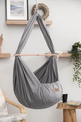 Produktbild von Baby Federwiege Komplett Set in anthrazit