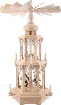 Produktbild von 2-stöckige Pyramide Walddesign - elektrisch mit Figuren (77cm) von Manufaktur Seidel