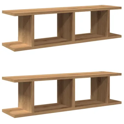 Produktbild von Wandregale 2 Stk. Artisan-Eiche 75x18x20 cm Holzwerkstoff