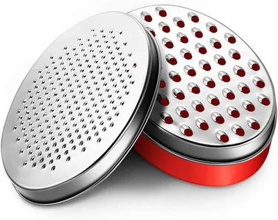 Zdjęcie produktu dla RVS Keuken – tarka z pojemnikiem – czerwony pojemnik na ser