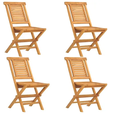 Image de vidaXL Chaises de jardin 4 pcs. Pliable 47x63x90 cm bois massif teck