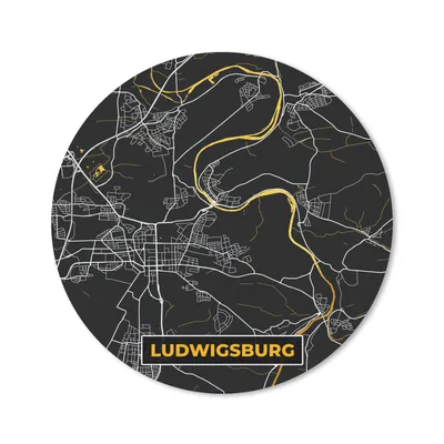 Produktbild von MuchoWow® Mauspad Mousepad Karte - Ludwigsburg - Gold - Stadtplan - Deutschland 30x30 cm - Mousepads - Maus Mat - Pad - Mausunterlage - Tischunterlage - Schreibtischmatten