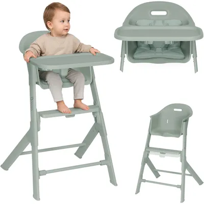 Produktbild von Lionelo Beny Baby Hochstuhl mit 3-Punkt-Gurt, verstellbarem Tablett & Fußstütze, platzsparend, 6–36 Monate bis 15 kg - Grün