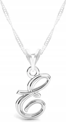 Imagen del producto de Collar de plata de ley 925 con la letra "E" en mayúscula