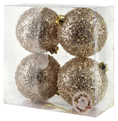 Produktbild von Weihnachtskugeln SANTA LILA, 4 Stück, Ø 12 cm