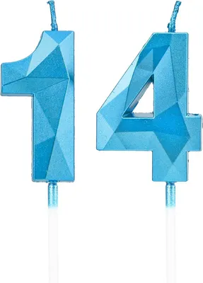 Image de Numéro 14 : Bougies d'anniversaire bleues, décorations pour gâteau