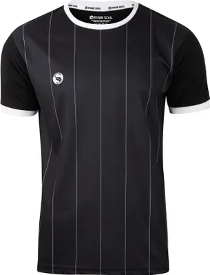 Produktbild von Stark Soul® Sport T-Shirt "Pinstripes", Trainingsshirt, Trikot, Herren – Schwarz/Weiß - Gr: 3XL