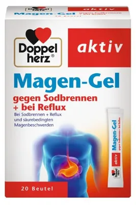 Immagine prodotto di Gel per lo stomaco a doppio cuore per bruciore di stomaco + reflusso, 20 pezzi. Gel