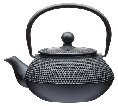 Gusseiserne Teekanne 600 ml mit Infuser, 3 Tassen, schwarz