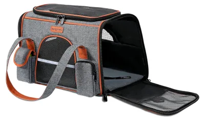 Produktbild von Faltbare Transporttasche für Katzen und Hunde bis 7 kg, Atmungsaktive Transportbox für kleine Hunde und Katzen