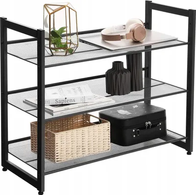 Zdjęcie produktu dla Regał na Buty Metalowy Stojak 3 Półki Do Korytarza Holu