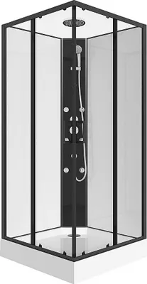 Produktbild von Eck-Duschkabine mit Hydromassage - B 80 x T 80 x H 225 cm - KIVORA