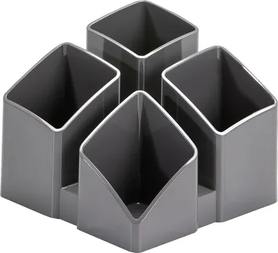 Produktbild von Schreibtischköcher Scala mit 4 Fächern und Kartenständer dunkelgrau Packung mit 4 Stück