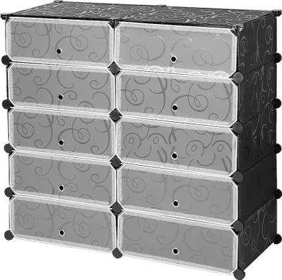 Produktbild von WYCTIN DIY Schuhschrank Regalsystem Schuhregal Steckregal Kleiderschrank 10 Ebenen