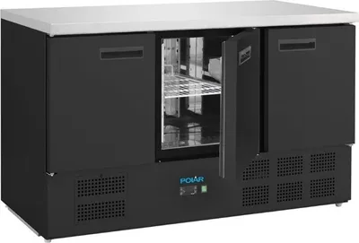 Produktbild von Polar G-Series Dreitüriger Kühltisch Schwarz 400Ltr