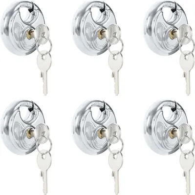 Produktbild von vidaXL schlösser mit Schlüsseln 6 pcs Silber 7 x 2,4 x 7 cm