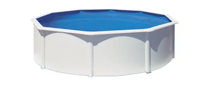 Produktbild von GRE Runder und weißer Stahlwandpool Ø 460 x 120 cm, Serie Fidji