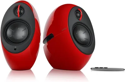 Productafbeelding van Design Luidsprekerset - Bluetooth Speakers - Muziek Streamen - Hi-Res Audio Certificering - 74 Watt RMS - Rood